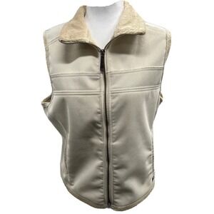 Woolrich Womens Sherpa Fleece Lined Full zip Vest Size Large Cream